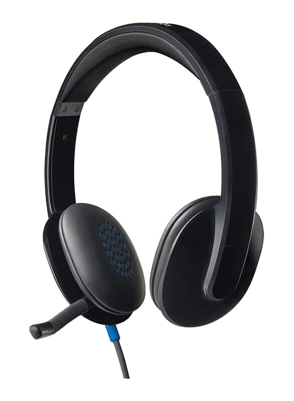 

Logitech H540 Wired On-Ear Noise Cancelling Mic USB Headset, Black