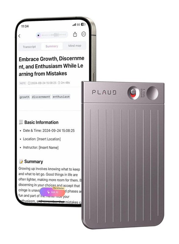 

Plaud Note Ai Voice Recorder with Magnetic Case, 64GB, Starlight