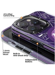YoungKit Magnetic Technology Circuit (MagFit) compatible with MagSafe for iPhone 14 Pro Max case cover Full Protection, Military Shockproof, Soft Bumper, Translucent Matte Hard Back Cover - Purple