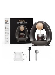 I CAFILAS Mini QInstant Heat Coffee Maker Personal Coffee Brewer Machine MINI Americano Coffee Brewer with Ground Coffee or Tea-Leaf Brewer Portable Coffee Machine 1400W - Grey/Black