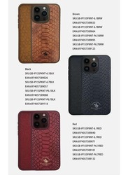Polo Knight Series Classic Business Design for Genuine Leather Phone Back Case Cover for Apple iPhone, Case for iPhone 15 Pro Max - Brown