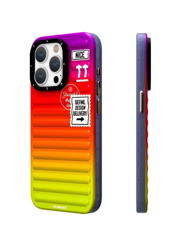 Magnetic Secret Color Gradient Case iPhone 15 Pro Max Cover for Young Girls and Boys, Anti-Drop Case, Colorful Fashion Cover, Full Protective Case, Military Shockproof, Soft Bumper,Sunset Red Glow