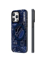Magnetic Technology Circuit (MagFit) compatible with MagSafe case for iPhone 15 Pro Max cover Full Protection, Slim Thin Matte Anti-Scratch, Soft Bumper, Translucent Matte Hard Back Cover - Dark Blue