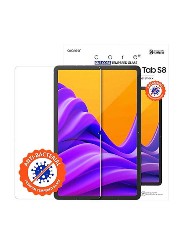 

Araree Sub Core Samsung Galaxy Tab S8 Tempered Glass Anti-Bacterial Screen Protector, Clear