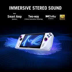 ASUS ROG Ally RC71L White Gaming Handheld, AMD Ryzen Z1 Extreme 16GB 512GB SSD, Radeon Navi3, WIN11 HOME, 7-inch 120Hz/7ms, Gorilla Glass DXC, Touch Screen, Fingerprint, Free 3months Xbox game pass