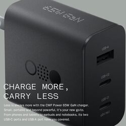Power Charger,3-in-1 65W GaN Type C Charger,Fast Charging Wall Charger,All-Round Protection USB C Charger Block for Nothing Phone and iPad Pro, iPhone 12/13/14/15,Galaxy S