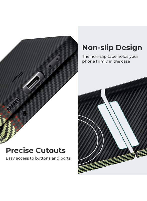 PITAKA Z Flip 4 Case Compatible with MagSafe, Slim & Light Samsung Flip 4 Case with a Case-Less Touch Feeling, 600D Aramid Fiber Made Fusion Weaving MagEZ Case 3 - Overture