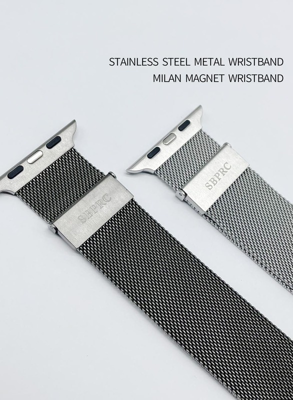 Apple Watch Stainless Steel Metal Wristband compatible with 42mm / 44mm/ 45mm - Silver