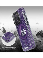 YoungKit Magnetic Technology Circuit (MagFit) compatible with MagSafe for iPhone 14 Pro Max case cover Full Protection, Military Shockproof, Soft Bumper, Translucent Matte Hard Back Cover - Purple