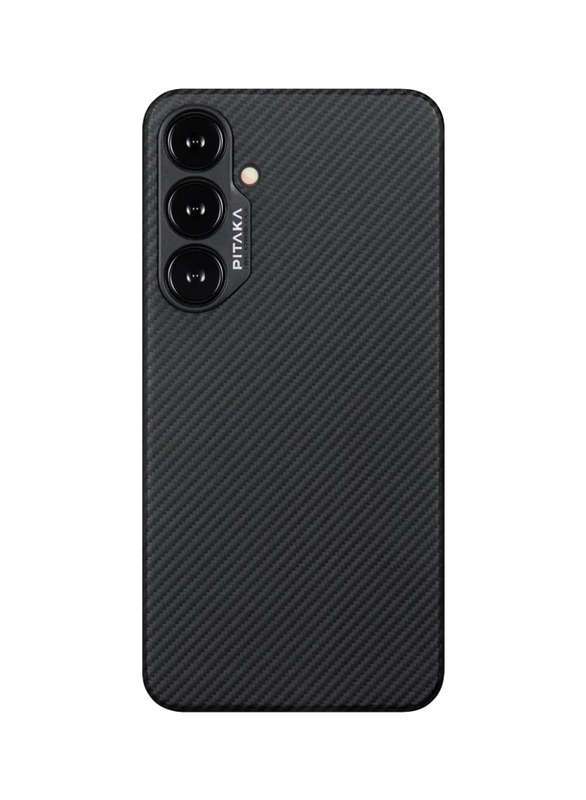 PITAKA Case for Samsung Galaxy S24 Plus, 6.6 Inch, Compatible with MagSafe, Slim & Light Samsung Galaxy S24 Plus Case, 600D Aramid Fiber Made MagEZ Case 4 - Black/Grey(Twill)