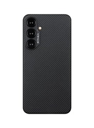 PITAKA Case for Samsung Galaxy S24 Plus, 6.6 Inch, Compatible with MagSafe, Slim & Light Samsung Galaxy S24 Plus Case, 600D Aramid Fiber Made MagEZ Case 4 - Black/Grey(Twill)