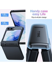 TORRAS Armor Stand for Samsung Galaxy Z Flip 5 Case with Built-in Kickstand, Hing Cover Design, Wireless Charging Friendly Compatible with all Magnetic Accessorues and Military Gaurd Case - Black