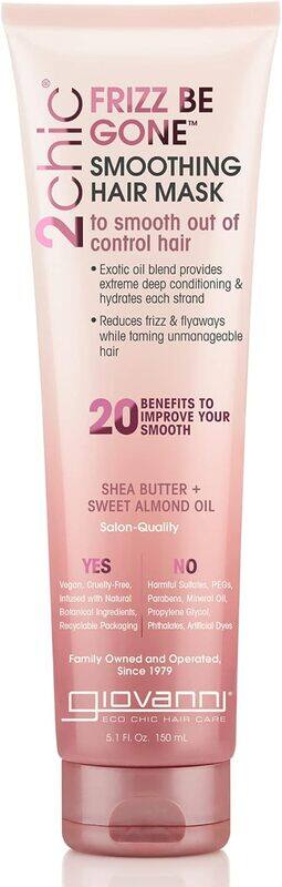 

Giovanni 2Chic Frizz Be Gone Smoothing Hair Mask for Frizzy Hair, 5.1oz