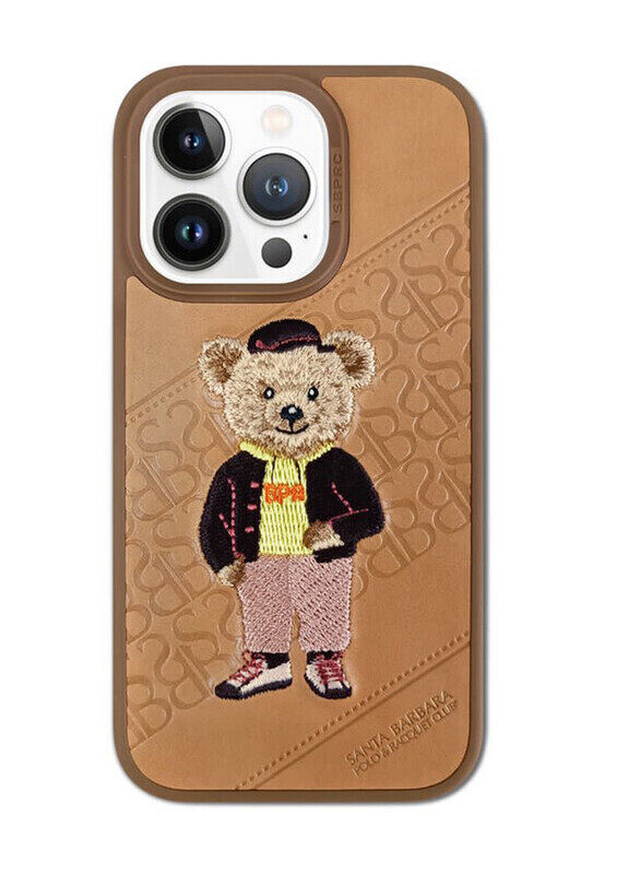 

Santa Barbara Polo & Racquet Club Jocket Series PU leather Embroidery Classic Phone Case compatible with iPhone 14 Pro Max- Brown