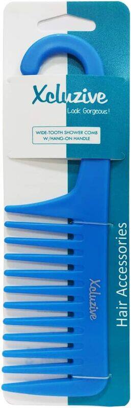 

Xcluzive Wide-Tooth Shower Comb With Hang-On Handle, Assorted Colours, 1 Piece