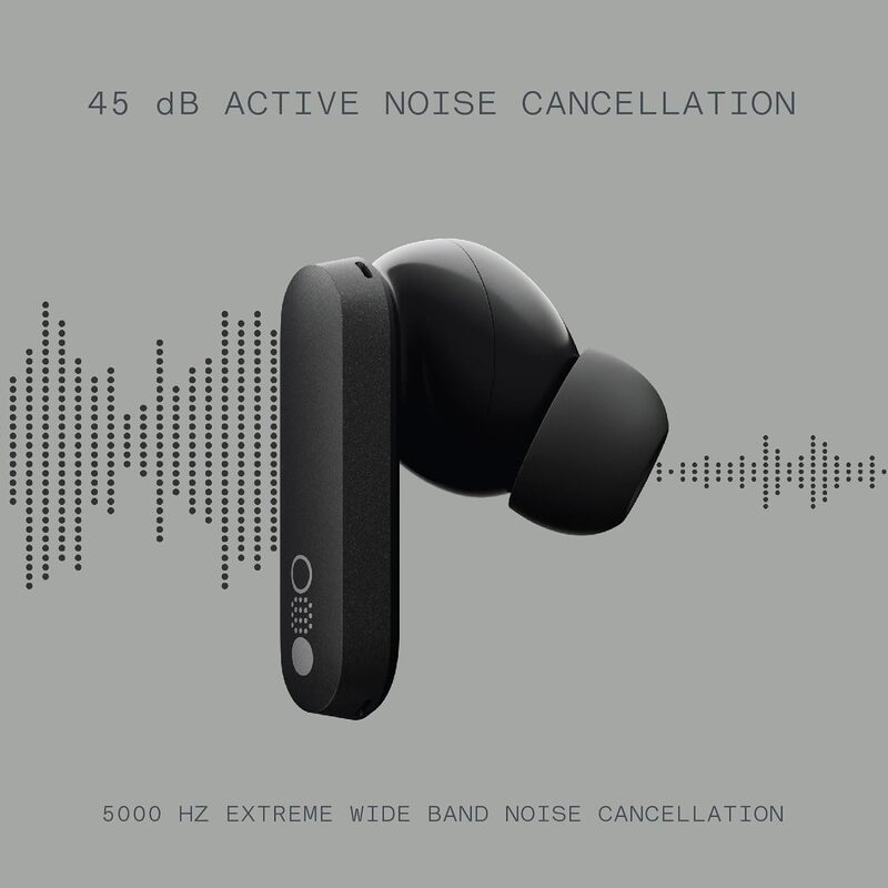 CMF by Nothing Buds Pro Wirelesss Earphones with 45 dB ANC, Ultra Bass Technology, Custom Dynamic Bass, IP54 Dust and Water Resistance, 6 HD Mics and Up to 39 Hours of Battery - Dark Grey
