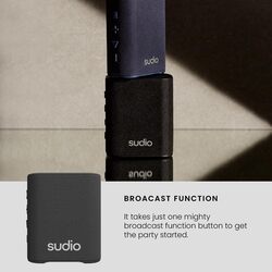 Sudio S2 Bluetooth Speaker with Loud Sound and Deeper Bass Long Playtime IPX5 Waterproof Bluetooth 5.3 TWS Pairing Portable Wireless Compact Speaker for Home, Outdoor