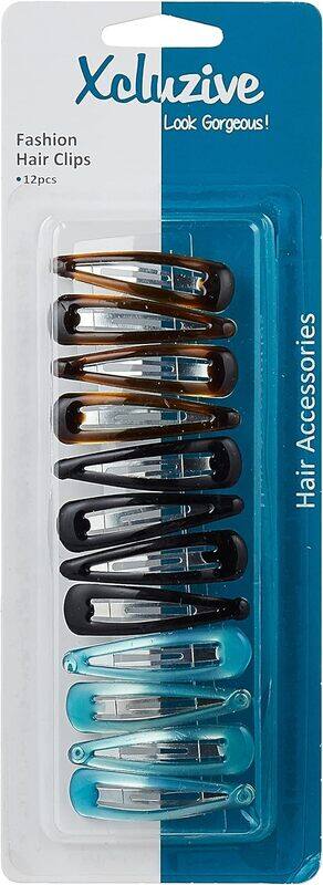 

Xcluzive Fashion Plain Hair Clips, Multicolour, 12 Pieces