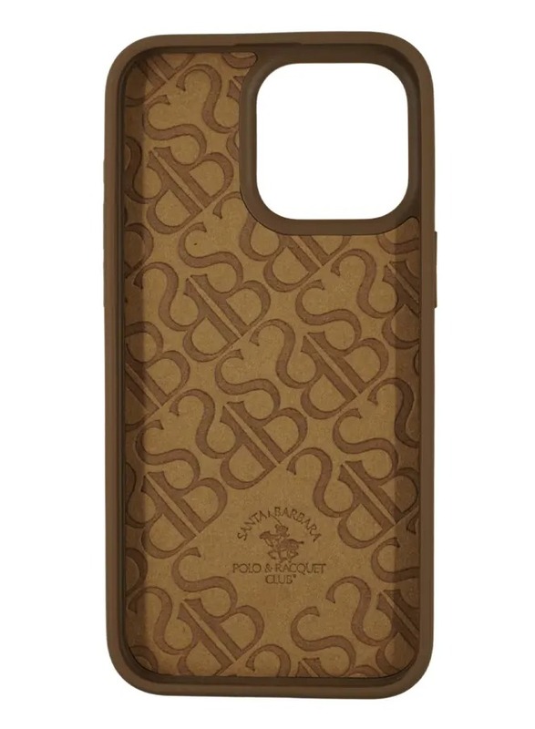 Santa Barbara Polo & Racquet Club Marcus Series Printed Shockproof Protective Phone Case for iPhone 15 Pro Max  - Brown