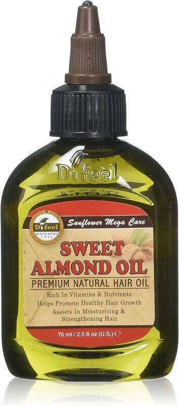 

Difeel Sweet Almond Oil Premium Natural Hair Oil for All Hair Types, 2.5oz