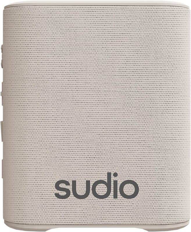 Sudio S2 Bluetooth Speaker with Loud Sound and Deeper Bass Long Playtime IPX5 Waterproof Bluetooth 5.3 TWS Pairing Portable Wireless Compact Speaker for Home, Outdoor - Beige