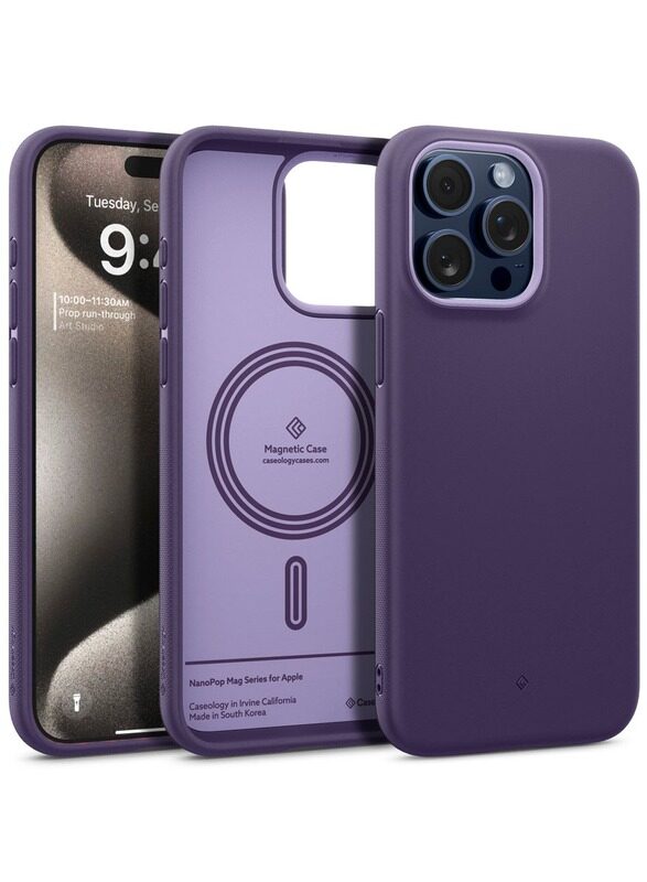 

Caseology Nano Pop Mag for iPhone 15 Pro Max Magsafe Case 5G Dual Layer Silicone Case Military Grade Drop Tested 2023 iPhone 15 Pro Max- Grape Purple