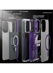 YoungKit Magnetic Technology Circuit (MagFit) compatible with MagSafe for iPhone 14 Pro Max case cover Full Protection, Military Shockproof, Soft Bumper, Translucent Matte Hard Back Cover - Purple