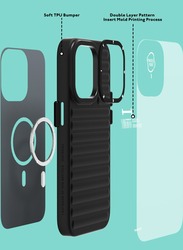 YoungKit Magnetic True Color for iPhone 14 Pro Max case cover Full Protection, Military Shockproof, Soft Bumper, Translucent Matte Hard Back Cover - Black
