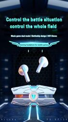 Mecha Blue tooth Wireless Earphones Headphones Custom True Stereo Wireless Earbuds V5.3 Gaming Earbuds - Yellow