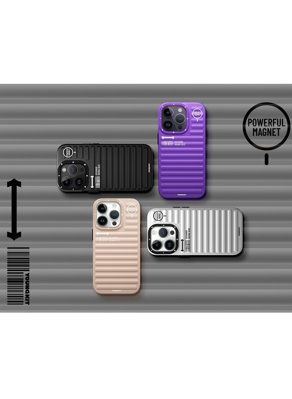 YoungKit Magnetic True Color for iPhone 14 Pro Max case cover Full Protection, Military Shockproof, Soft Bumper, Translucent Matte Hard Back Cover - Black