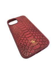 Polo Knight Series Classic Business Design for Genuine Leather Phone Back Case Cover for Apple iPhone, Case for iPhone 15 Pro - Red