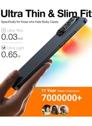 Slim Fit Designed for iPhone 15 Pro Case 6.1 inch, Ultra Thin for Phone Case 2023, Lightweight  Matte Hard PC Cover Anti-Scratch Phone Case for iPhone 15 Pro, Space Black