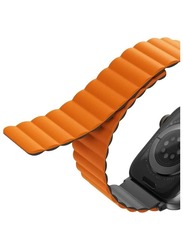 Revix Reversible Magnetic Silicone Compatible With Apple Strap 42/44/45/49MM - Charcoal Grey/Orange