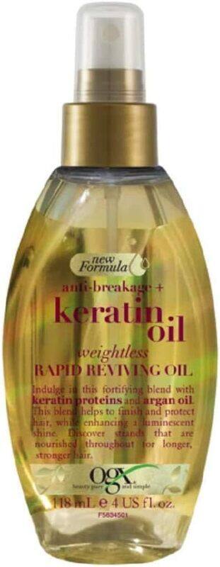 

Ogx New Formula Anti-Breakage + Keratin Rapid Reviving Hair Oil Spray, 118ml