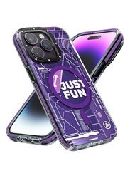 YoungKit Magnetic Technology Circuit (MagFit) compatible with MagSafe for iPhone 14 Pro Max case cover Full Protection, Military Shockproof, Soft Bumper, Translucent Matte Hard Back Cover - Purple