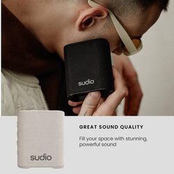 Sudio S2 Bluetooth Speaker with Loud Sound and Deeper Bass Long Playtime IPX5 Waterproof Bluetooth 5.3 TWS Pairing Portable Wireless Compact Speaker for Home, Outdoor - Beige