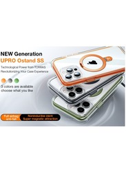 UPRO Ostand SS Shield Patented Air-Filled Bumpers, Military-Grade Protection, Powerful Magnetic Kickstand, 3-in-1 Versatile Stand, and Secure Grip for iPhone 15 Pro Case - Orange