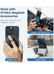 Pitaka Case for iPhone 15 Pro Compatible with MagSafe, Slim & Light iPhone 15 Pro Case 6.1-inch with a Case-Less Touch Feeling, 1500D Aramid Fiber Made MagEZ Case 5 - Moonrise