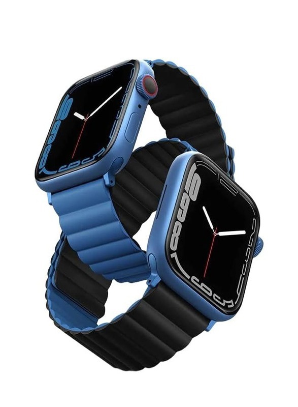 Revix Reversible Magnetic Silicone Strap for Apple Watch 42/44/45/49MM - Blue/Black