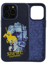 Santa Barbara Polo & Racquet Club Marcus Series Printed Shockproof Protective Phone Case for iPhone 15 Pro Max - Navy