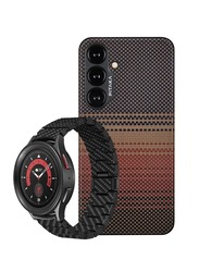 PITAKA for S24 Case, 6.16 Inch, Compatible with MagSafe, Slim & Light Samsung Galaxy S24 Case, 1500D Aramid Fiber Made - MagEZ Case 4 - Sunset