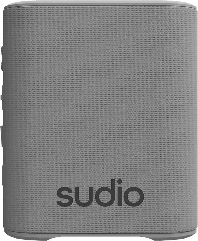 Sudio S2 Bluetooth Speaker with Loud Sound and Deeper Bass Long Playtime IPX5 Waterproof Bluetooth 5.3 TWS Pairing Portable Wireless Compact Speaker for Home, Outdoor - Grey