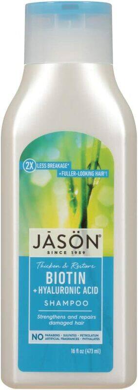 

Jason Natural Cosmetics Organic Biotin & Hyaluronic Acid Shampoo, 473ml