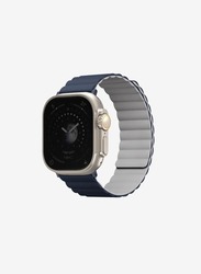 Uniq Revix Reversible Magnetic Silicone Strap Compatible With Apple Watch 42/44/45/49MM - Blue/Grey