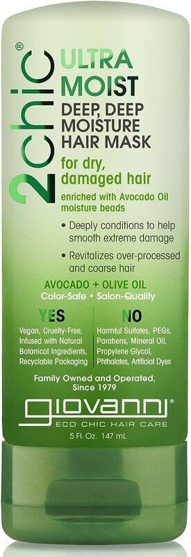 

Giovanni 2Chic Ultra Moist Deep Moisture Hair Mask for Damaged Hair, 5oz