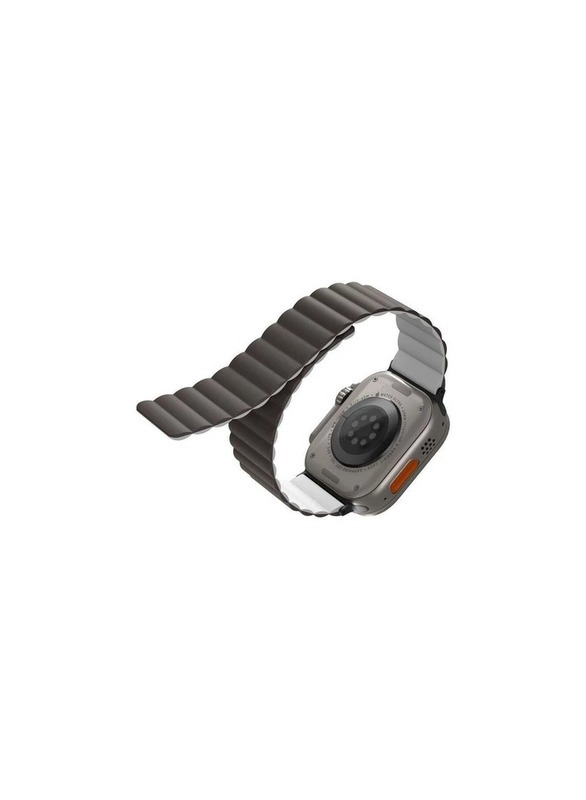 Uniq Revix Reversible Magnetic Silicone Compatible With Apple Strap 42/44/45/49MM - (Charcoal/Ash Grey)