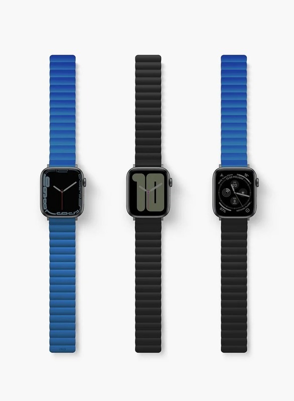 Revix Reversible Magnetic Silicone Strap for Apple Watch 42/44/45/49MM - Blue/Black