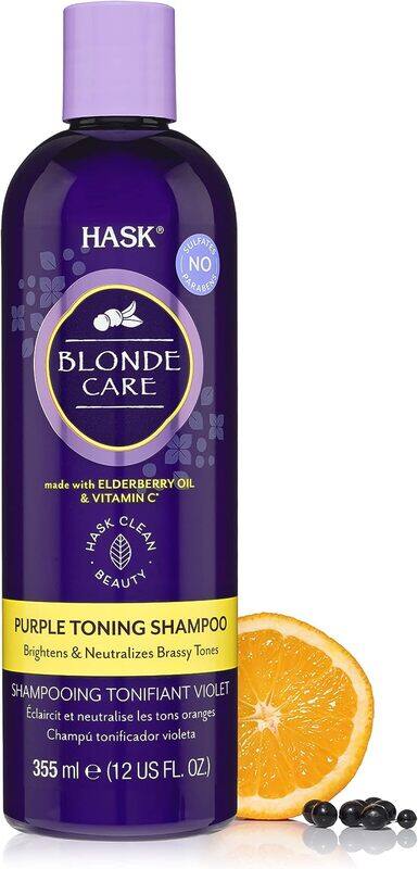 

Hask Blonde Care Purple Toning Shampoo, 355ml