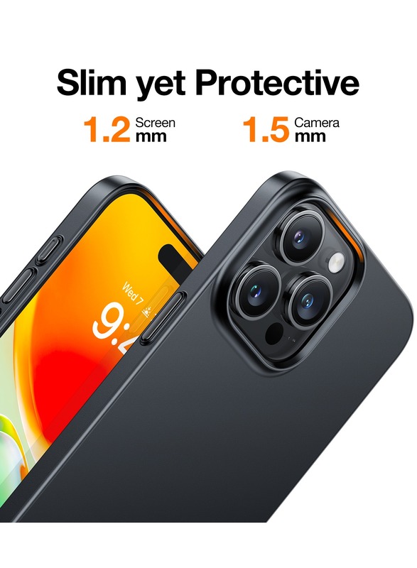 Slim Fit Designed for iPhone 15 Pro Case 6.1 inch, Ultra Thin for Phone Case 2023, Lightweight  Matte Hard PC Cover Anti-Scratch Phone Case for iPhone 15 Pro, Space Black
