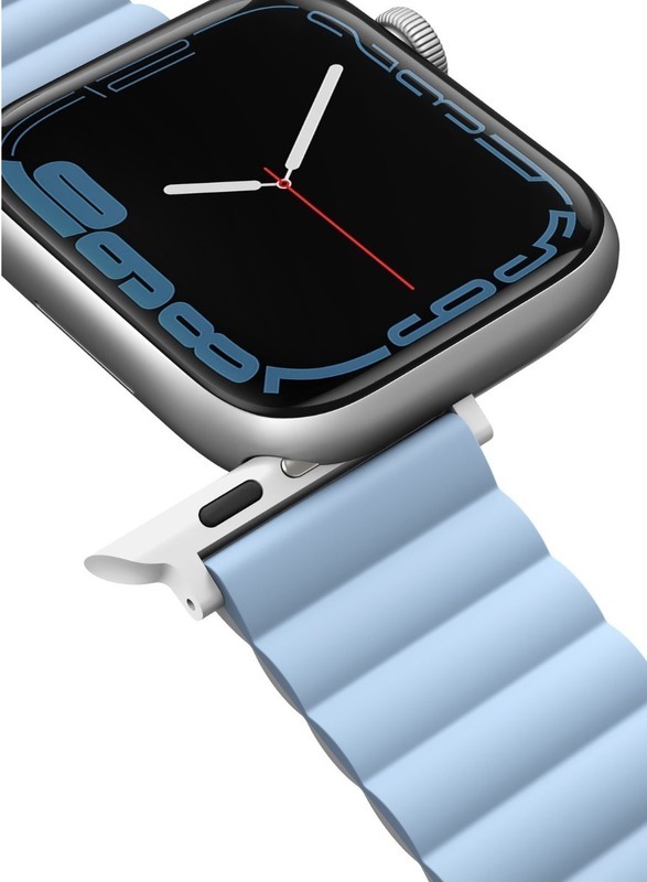Apple Watch Strap 42mm 44mm 45mm 49mm- Revix Reversible Magnetic Silicone Watch Band with Quick Release for Men and Women - White/Blue